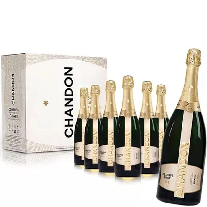 Espumante Chandon Brut C/6 Un 750 Ml + 1 Un 1500 Ml